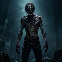 movie poster, slenderman zombie, epic composition, cinematic lighting
