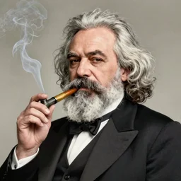 realistic portrait of Karl Marx smoking a bong n- 3