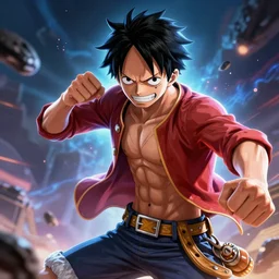 luffy fighting gear 5, one piece, 8 k resolution, artstation trends cosmic light, detailed octane render by simon bisley, beeple, justin gerard, eiichiro oda