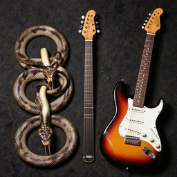 combination of snake and guitar