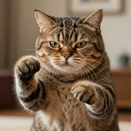 nicolas cage as grumpy cat, kung fu fighting