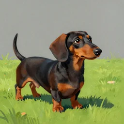 jerry pinkney illustration of a dachshund