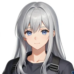 girl silver hair, Delta force, illustration by Takehiko Inoue, portrait