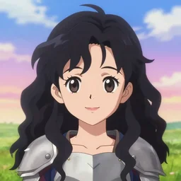 smiling colorful sky cute heavily dragon armored queen wavy black hair, grass plains. symmetrical face. perfect drawn eyes. beautiful lineart. bokeh pixiv # 1 ranking depth focus, chromatic aberration, noise, soft lighting, srgb, 4 k, cinematic rembrant kuvshinov ross tran john sargent leyendecker wlop guweiz