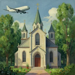 paint surrealist 🛩🌿⛪, digital art, greg rutkowski,