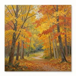 a solid bordered scenery painting depicting the essence of a season