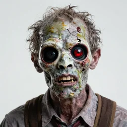 hyper realistic photo portrait zombie with broken pokemon mask cinematic, greg rutkowski, james gurney, mignola, craig mullins, brom