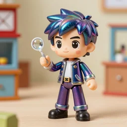 nils bohr inventing quantum mechanics, activity play centre, stop motion vinyl action figure, plastic, toy, butcher billy style holographic undertones, anime stylized, glitter accents on figure high detail