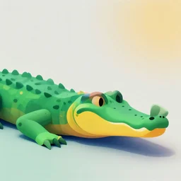 cyborg crocodile but minimalistic concept art by frank stella, colorful, vray, octane render, depth of field, trending on artstation, minimalism