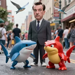 photo street sharks vs battletoads, 8 k, hdr, the birds, alfred hitchcock, cinematic, rule of thirds,