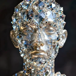 crystal face made of crystals by jean giraud concept art by anthony macbain greg rutkowski artstation