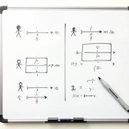 a whiteboard sketch of the matrix, marker pen, stick people, black on white