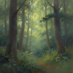 soft forest colors. gouache painting by the award - winning concept artist, bloom, chiaroscuro, backlighting, depth of field.