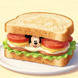 image of a sandwich in disney style