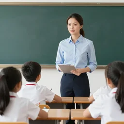 Asian superhero teacher lady teaching the pupils in the classroom, hd photo