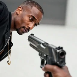 award winning photo of tupac shakurs last moment alive, from the perspective of the gun, but the actual photo, 4 k mega realistic