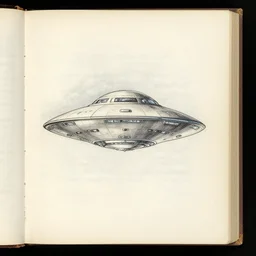 page of the voynich manuscript with a drawing depicting a UFO in the sky