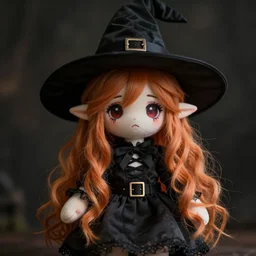 rather sad and gloomy witch girl cute fumo plush