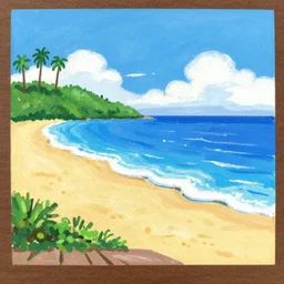 sketch of an beach and ocean using ms paint, by jim'll paint it, in microsoft paint, windows 9 5