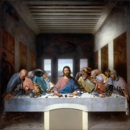 painting of the last supper with a xenomorph, oil painting, mid 18th century