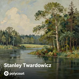 a painting of a landscape with trees and a body of water, a detailed matte painting by Stanley Twardowicz, featured on polycount, ecological art, rendered in unreal engine, matte painting, unreal engine 5