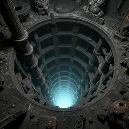 3d Rendered rendition of viewing down the well of eternity