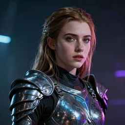 emma roberts portrait, dystopia core, apocalyptic, armor, warrior, dramatic, sharp focus, fiction, neon, fantasy, hyper detailed, digital art, trending in artstation, cinematic lighting, studio quality, smooth render, unreal engine 5 rendered, octane rendered, art style and nixeu and wlop and krenz cushart