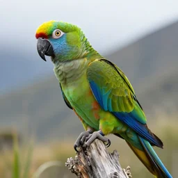 a newly found parrot species found in the highlands of new Zealand , photographic,realistic