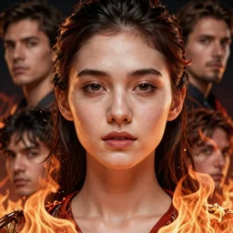highly detailed portrait, ultra realistic, cinematic, close up portrait of a young woman made of fire, high detail, 8 k, sharp focus, deep focus, movie still, dramatic lighting, ray tracing, smooth, art by wonbin lee, lane brown, z ed, wenfei ye, finnstark, oleg bulakh, felix englund, michal karcz, yoshit