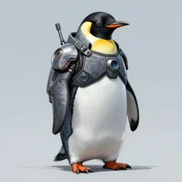 a concept art of a penguin with cyberpunk armor, trending on artstation greg rutkowski, anato finnstark. hyper detailed, artstation, line sketch