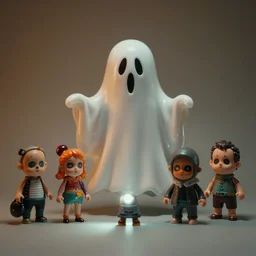 smooth spooky ghost : : by mark ryden, lisa frank, marion peck, esao andrews : : action figure, sofubi, collectable figurine : : studio lighting, colored gels, colored background : : kodak portra 5 0 0, wetplate, flashlight, muted colours, 2 0 0 mm lens, shallow dof