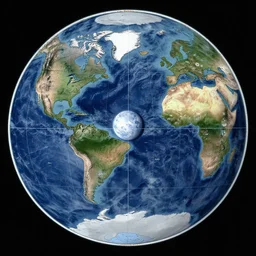 a Mercator projection map of an Earth-like alien planet