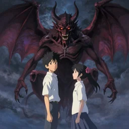 hell demons inside heaven, art by makoto shinkai and alan bean, yukito kishiro