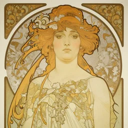 art nouveau wallpaper, flowing 1 8 th century woman, face is symmetrical, | habsburg syndrome |, intricate detailed, ornate, silkscreen print, used poster, flat matte, hyper detailed, style of chuck sperry, alphonse mucha w 1 2 8 0