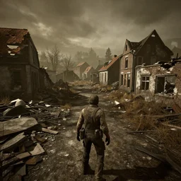 Helmond in ruins post-nuclear war in Fallout 4, in game screenshot