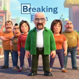 cast of breaking bad in a pixar 3 d movie, 4 k