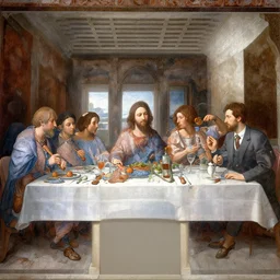 the last dinner, fresco painting