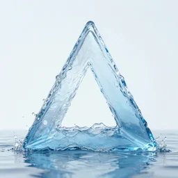 water artwork manipulation inside the shape of a triangle, ray tracing, realistic water, focus, long shot, 8 k resolution, cinematic, frostbite 3 render, water art photoshop