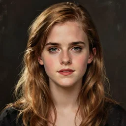 portrait of emma watson, artwork by frazetta, frank,