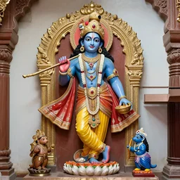krishna religious art at a shrine