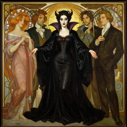 baroque oil painting of vampire princess in gothic robes, by nekro, peter mohrbacher, alphonse mucha, brian froud, yoshitaka amano, kim keever, victo ngai, james jean