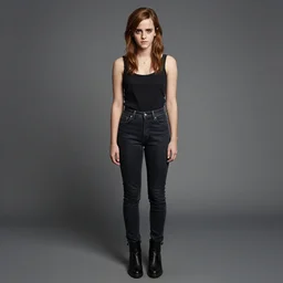 Emma Watson Emo, studio photo, high detail, full body picture