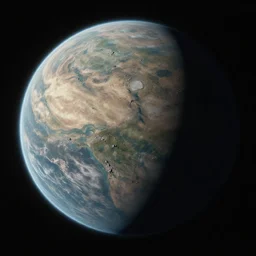 a photorealistic image of round alien planet in deep space, eve online, beautiful, photography, nasa