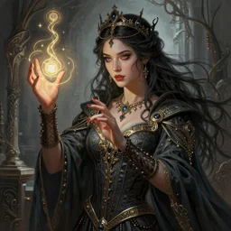 gorgeous!!! hyper - realstic sorceress casting a spell | drawn by wlop, drawn by jeehyung lee, drawn by artgerm | intricate, highly detailed, digital painting, character design, concept art, illustration, artstation