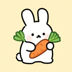 simple pixel art of bunny eating a carrot