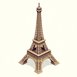 isometric representation of the eiffel tower