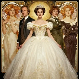 portrait of a beautiful woman wearing a ball room gown, beautiful symmetrical face, fantasy, regal, by stanley artgerm lau, greg rutkowski, thomas kindkade, alphonse mucha, loish, norman rockwell.