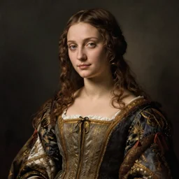 portrait of beautiful young woman in renaissance dress, art by sandro botticelli