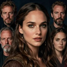 a realistic portrait of natalie portman as a druidic wizard looking at the camera with an intelligent but seductive gaze by rebecca guay, michael kaluta, charles vess and jean moebius giraud