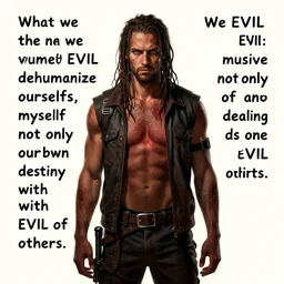 When we deny the EVIL within ourselves, we dehumanize ourselves, and we deprive ourselves not only of our own destiny but of any possibility of dealing with the EVIL of others. Trending on art station - n 4